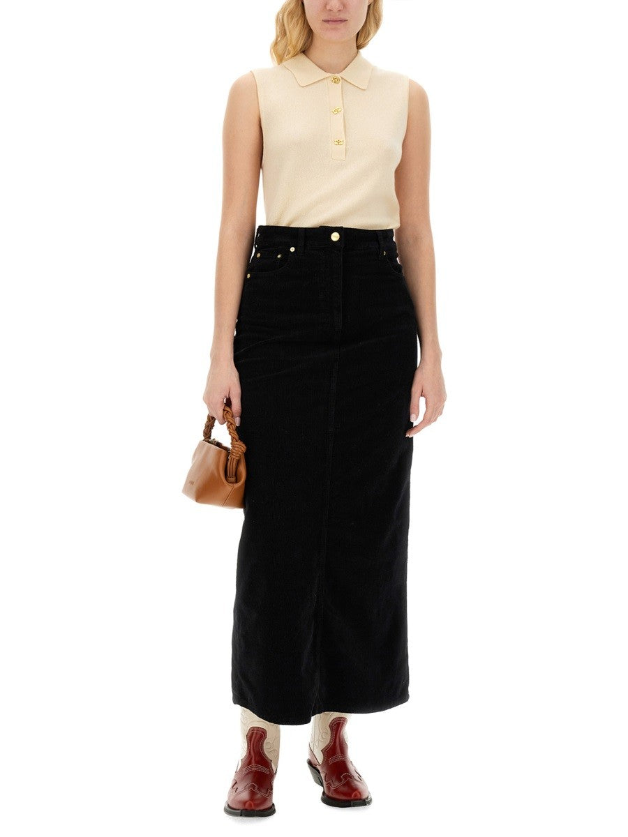 GANNI CASHMERE POLO SHIRT