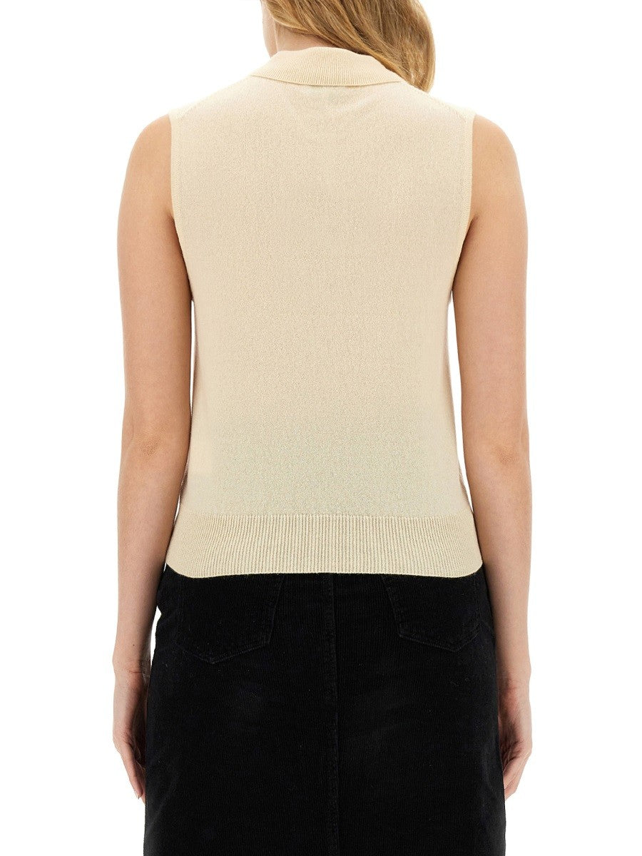 GANNI CASHMERE POLO SHIRT