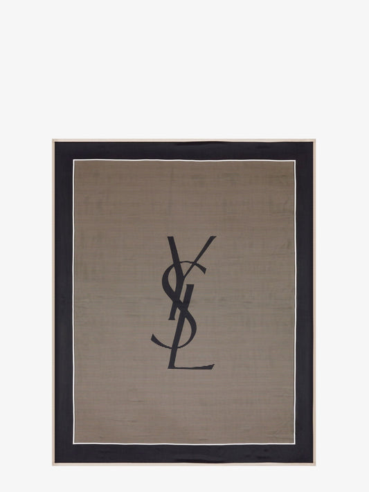 Saint Laurent Cassandre striped silk charmeuse stole
