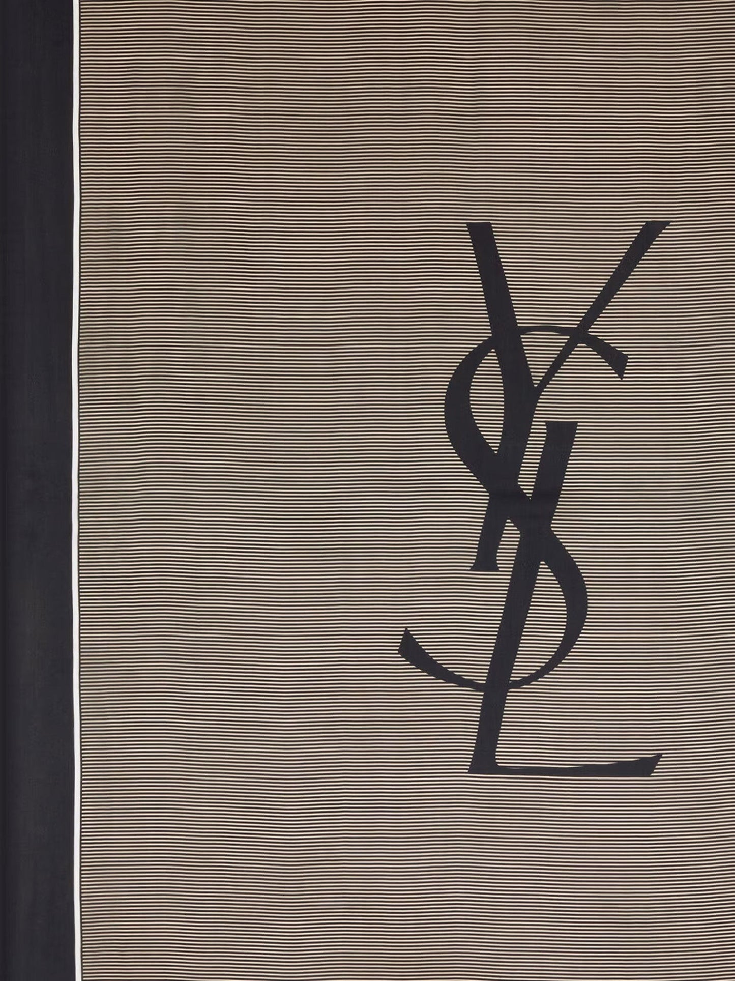 Saint Laurent Cassandre striped silk charmeuse stole