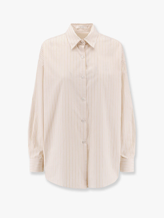 THE ROW Caster striped cotton shirt