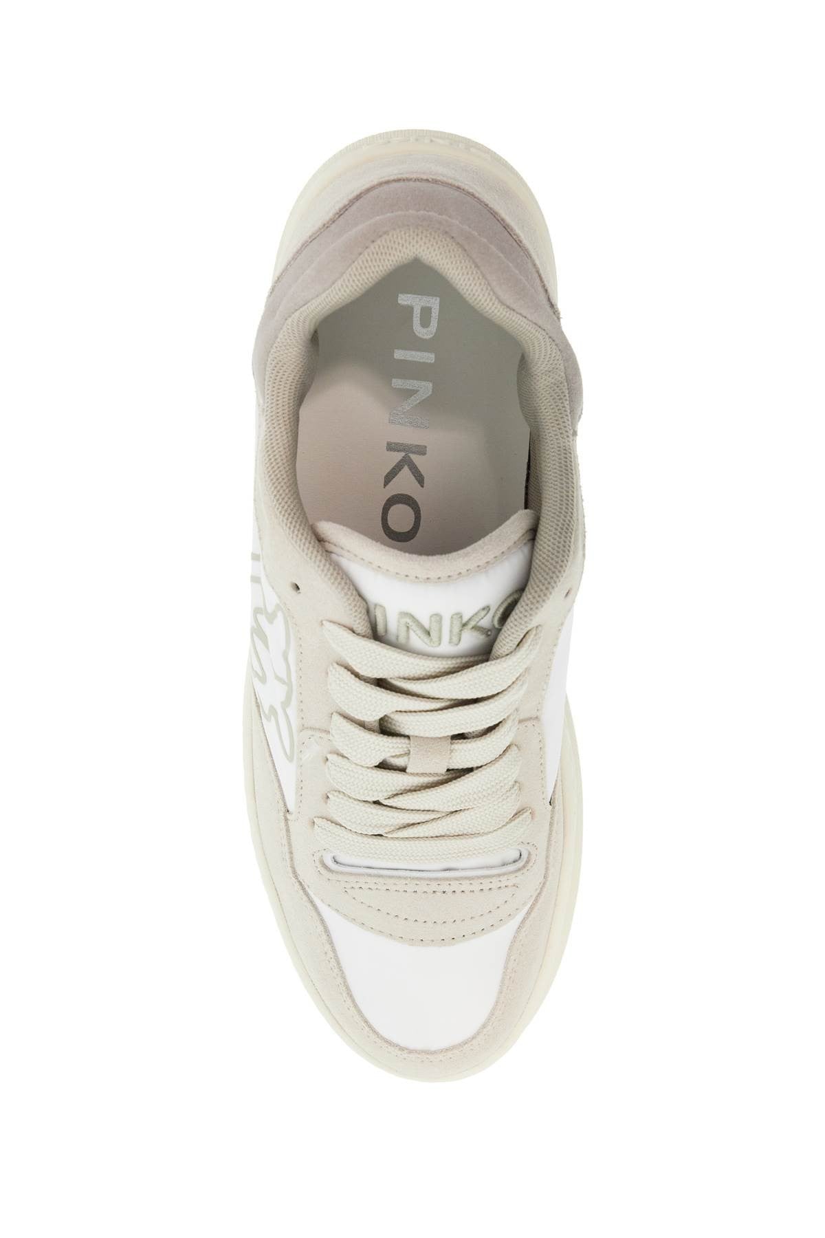 Pinko casual and elegant beige leather sneakers mandy 10