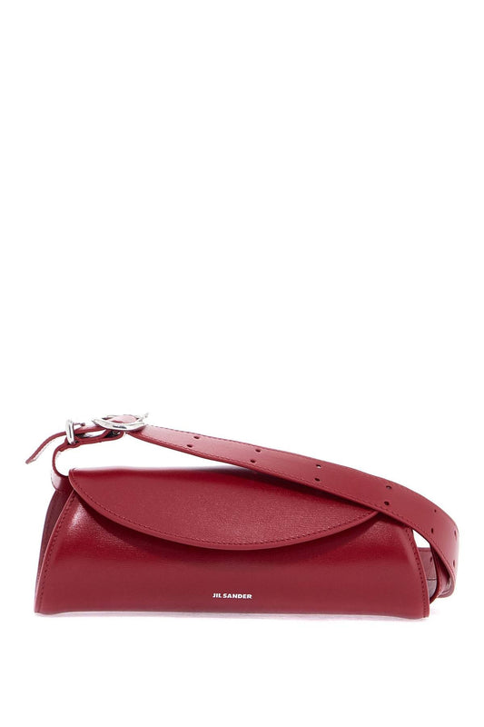 JIL SANDER cedar red mini cannolo leather crossbody bag