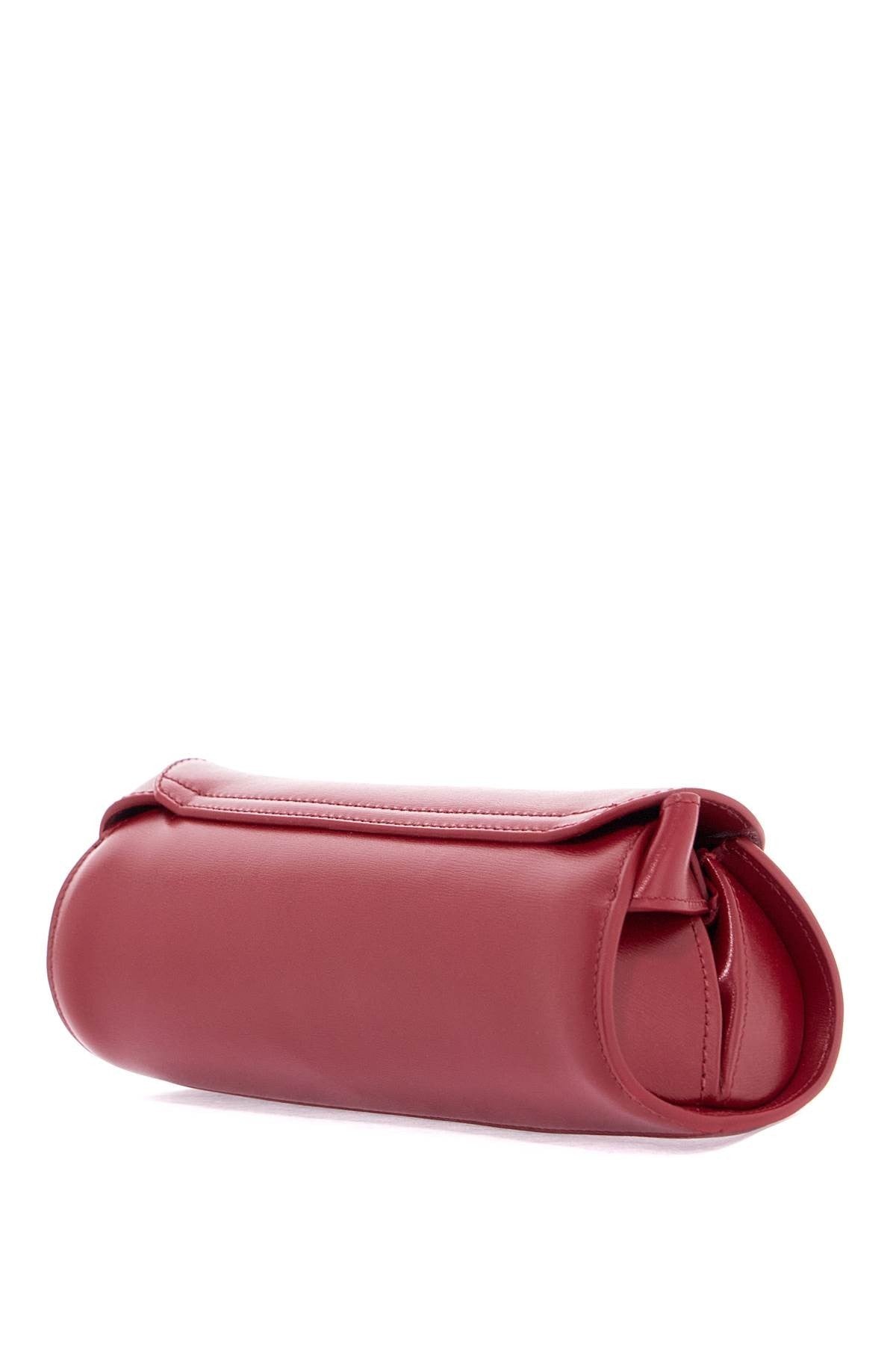 JIL SANDER cedar red mini cannolo leather crossbody bag