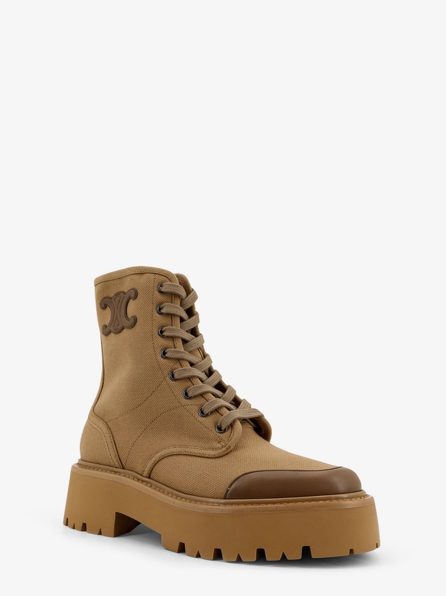 Celine Celine Bulky canvas and leather ankle boots