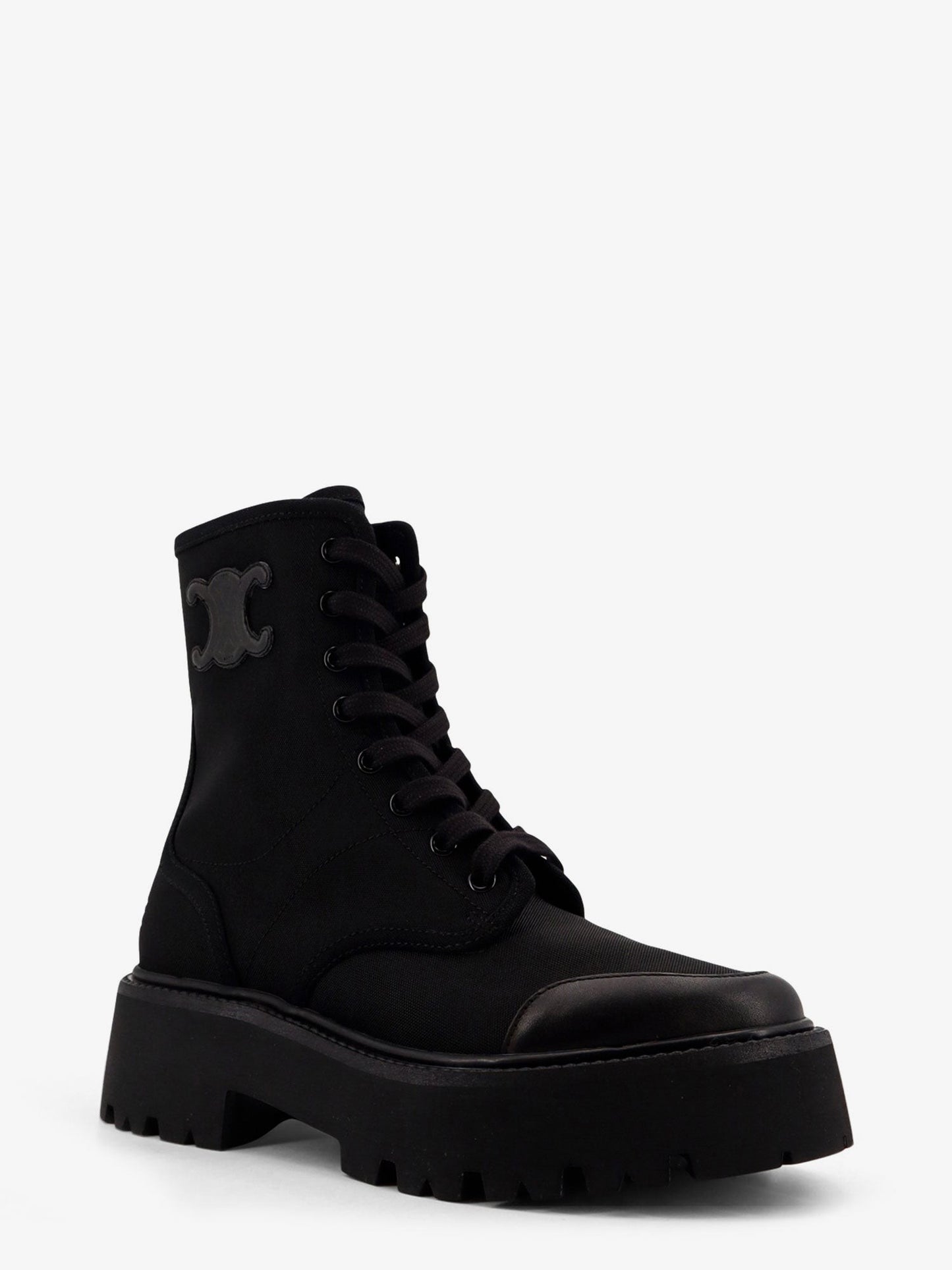 Celine Celine Bulky nylon and leather ankle boots
