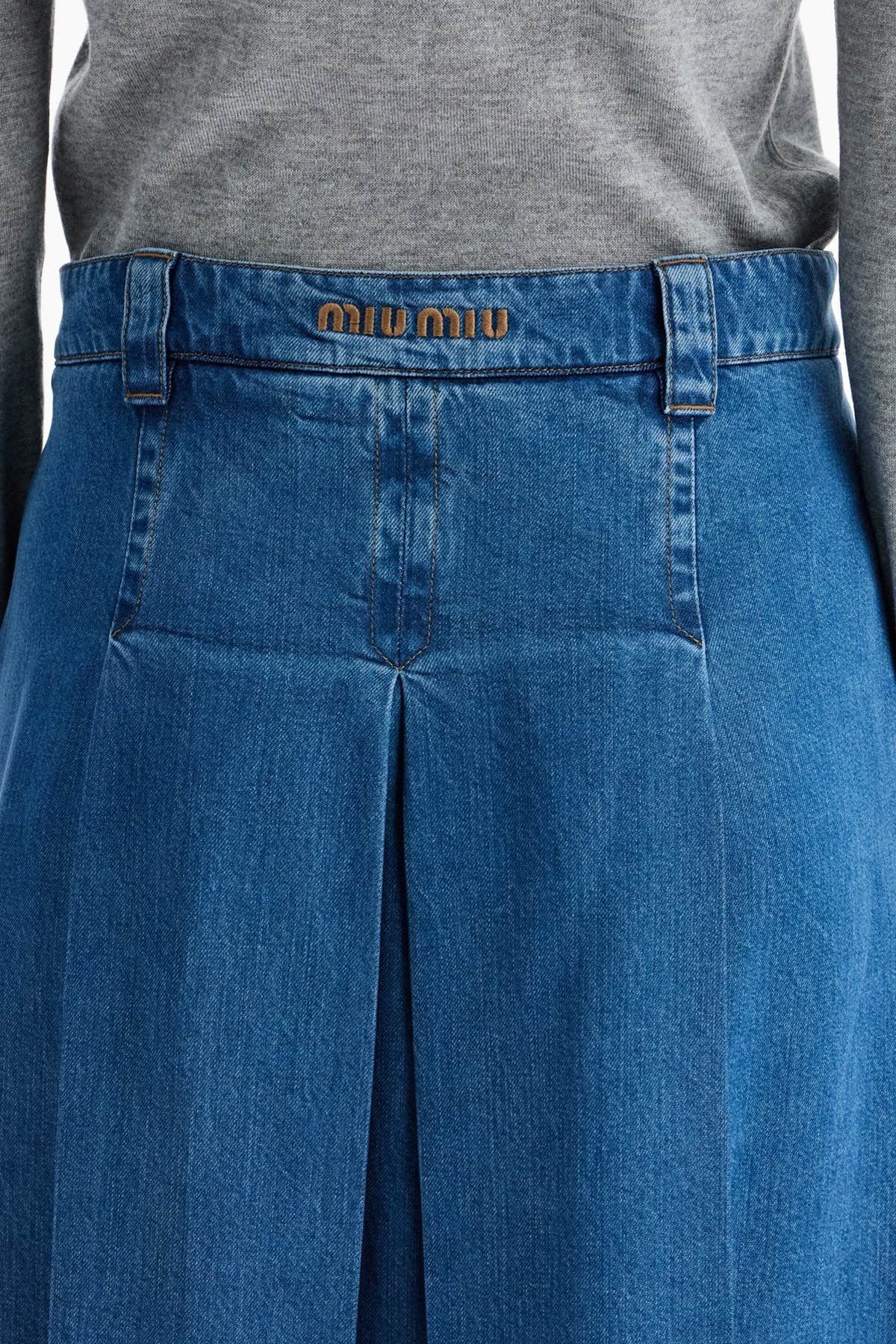 Miu Miu 'chambray pleated midi