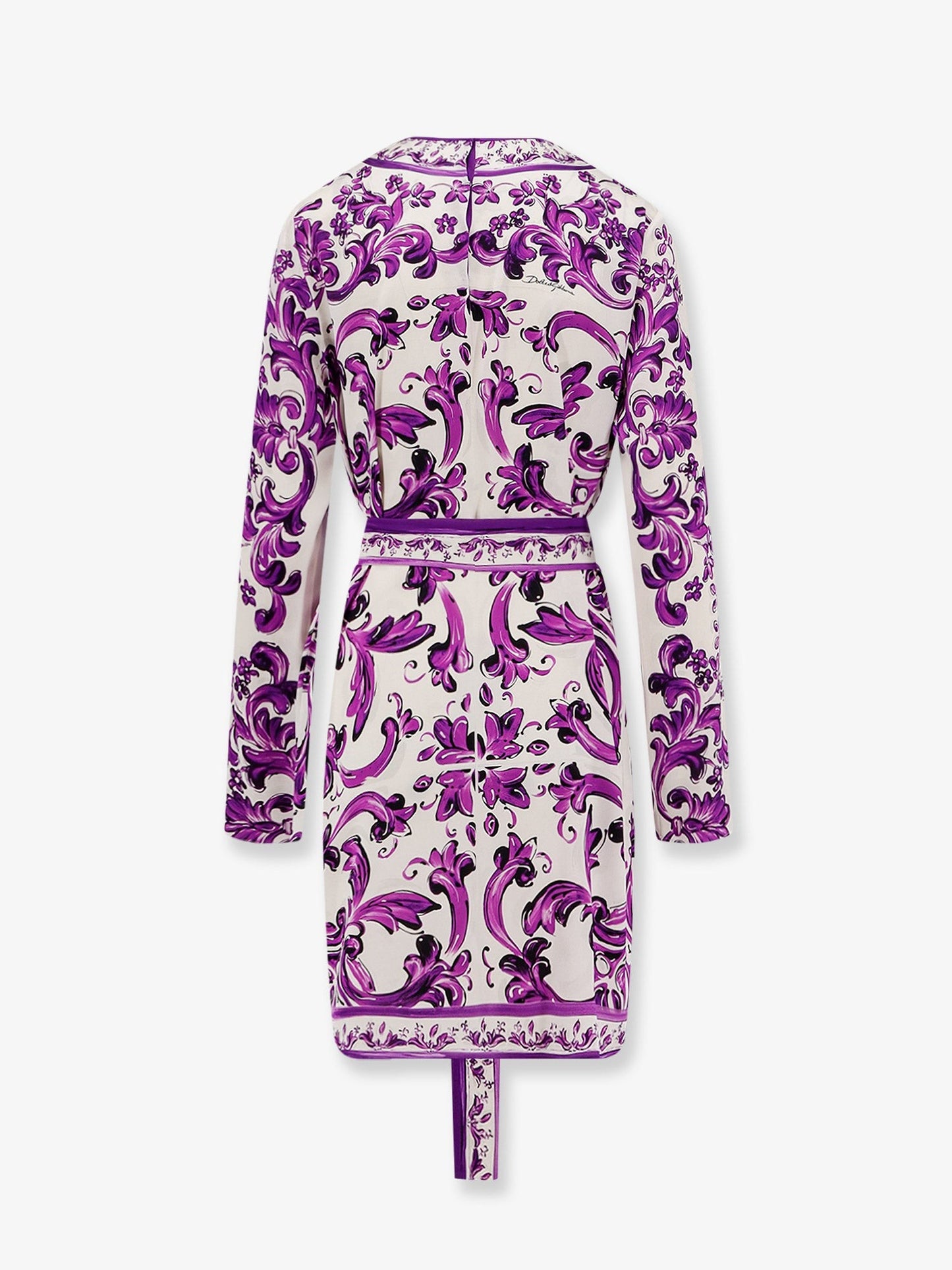 Dolce & Gabbana Charmeuse short dress with Maiolica print