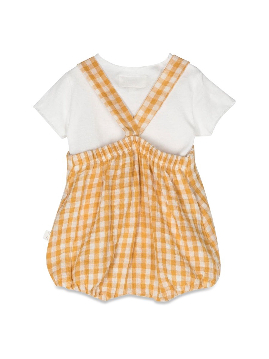 TEDDY & MINOU checkered romper with t-shirt