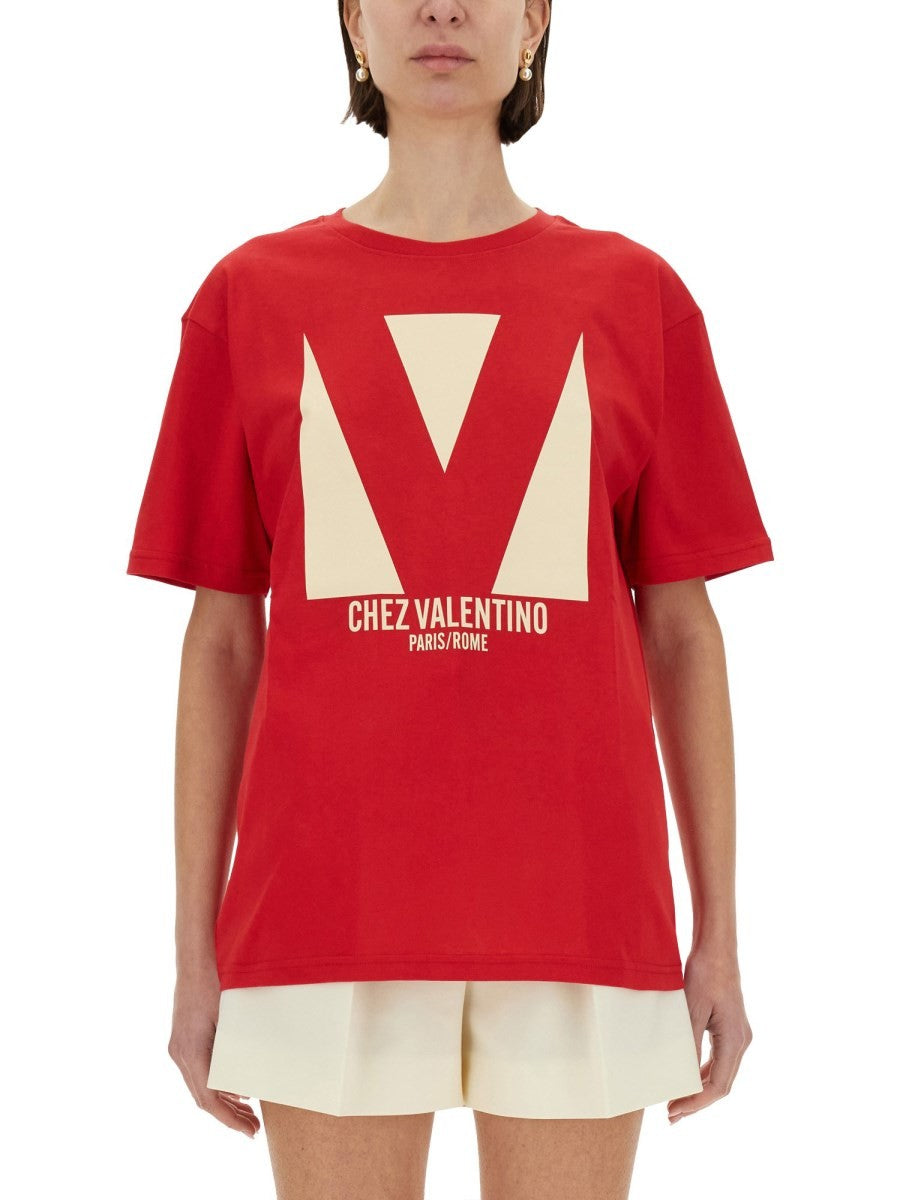 Valentino "CHEZ VALENTINO" PRINT T-SHIRT