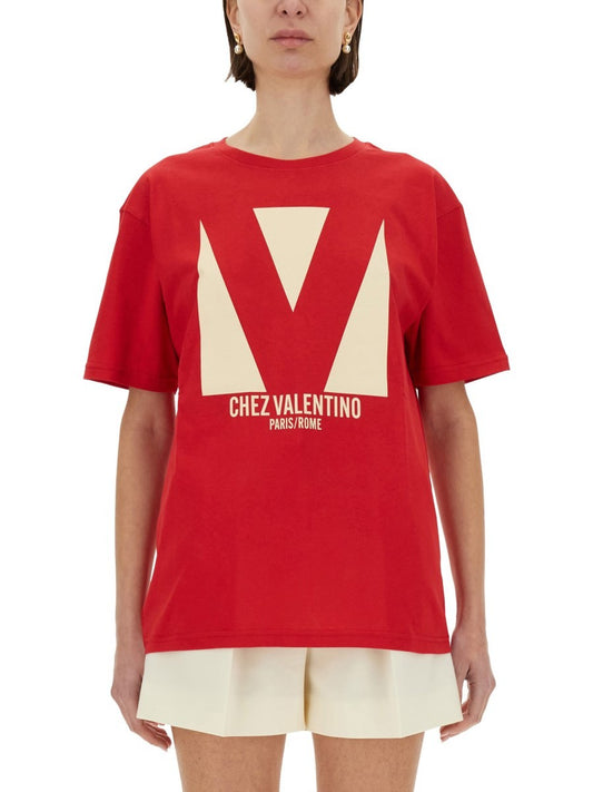 Valentino "CHEZ VALENTINO" PRINT T-SHIRT