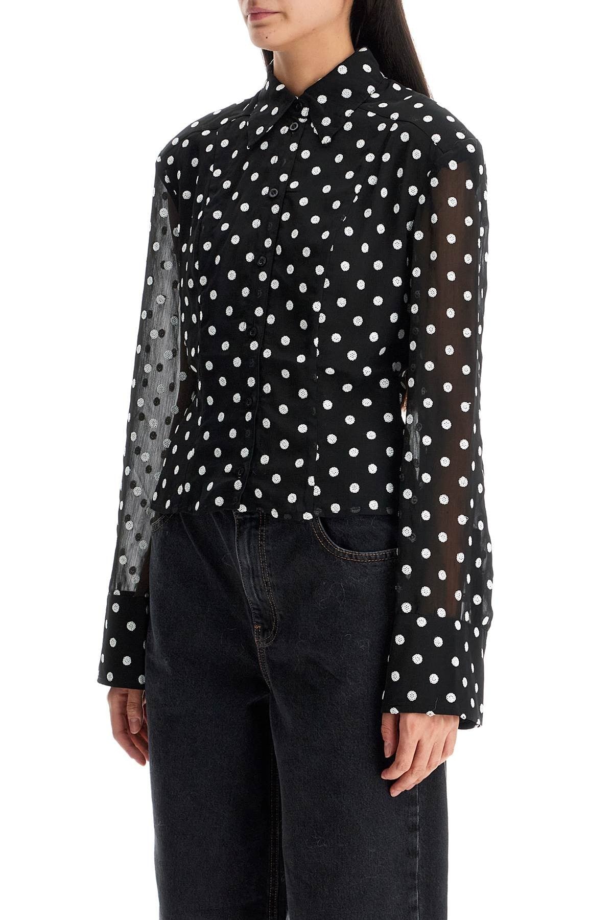 ROTATE chiffon blouse with sequins