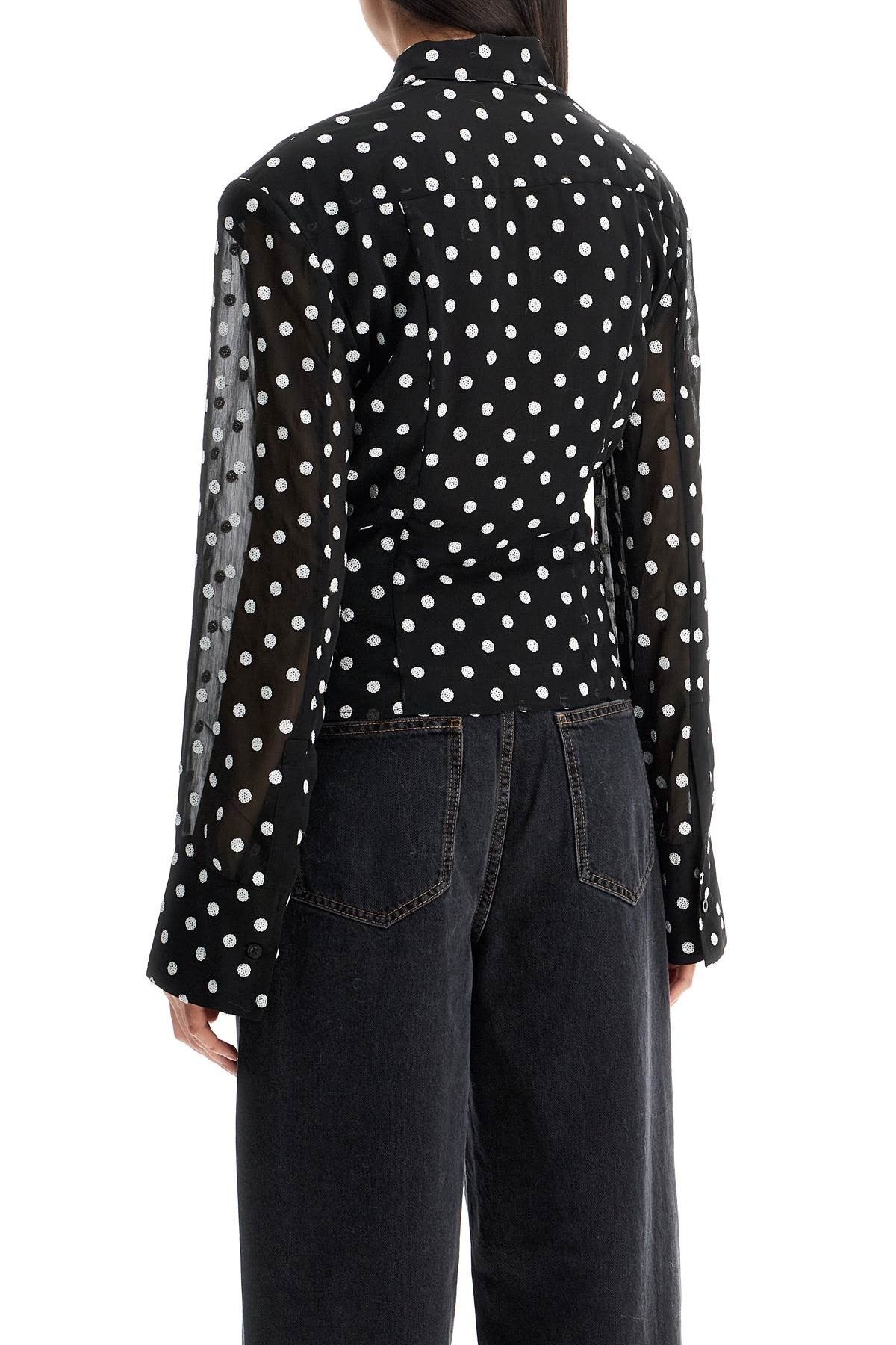 ROTATE chiffon blouse with sequins