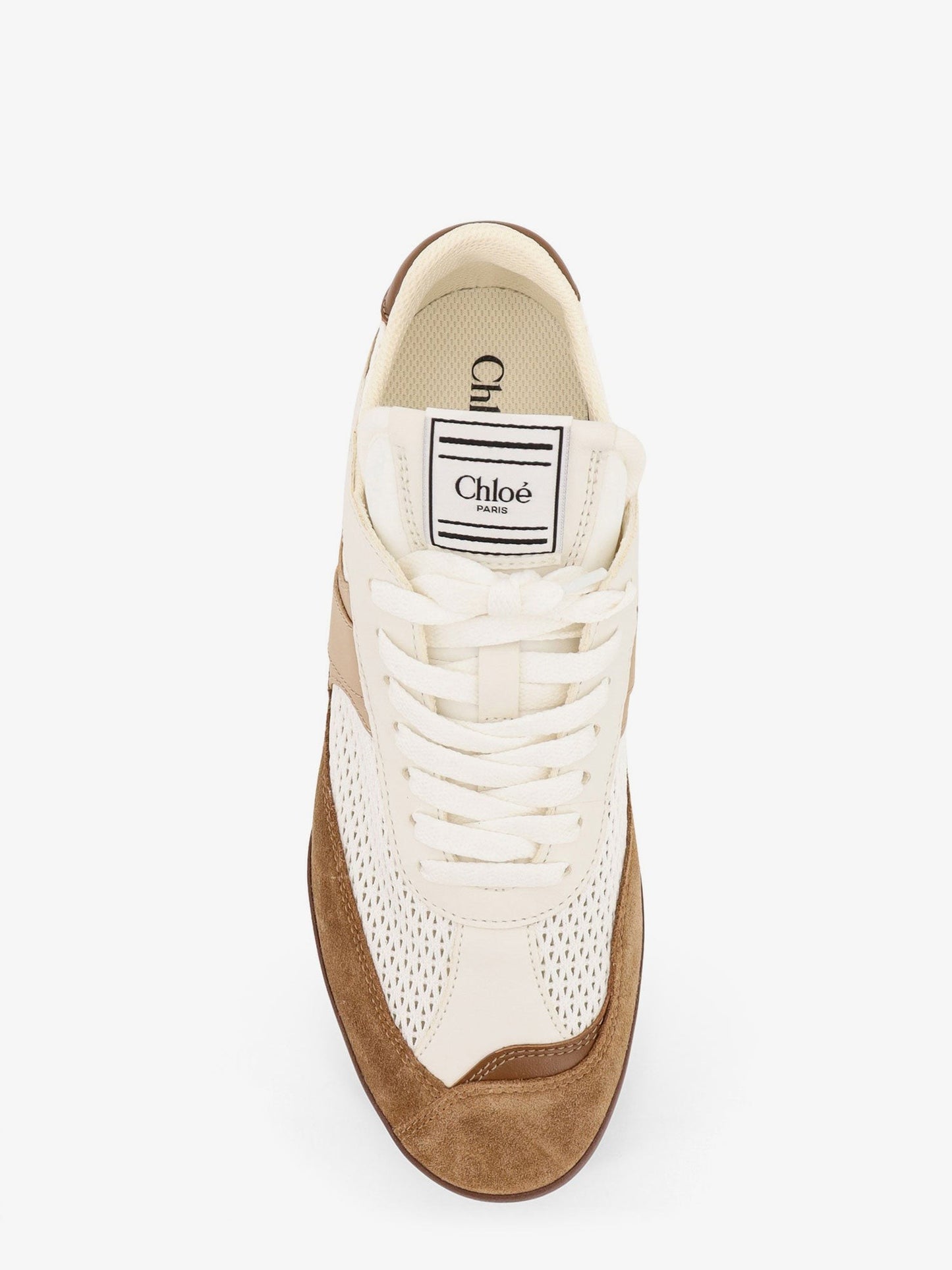CHLOE' Chloé Kick leather sneakers with mesh inserts