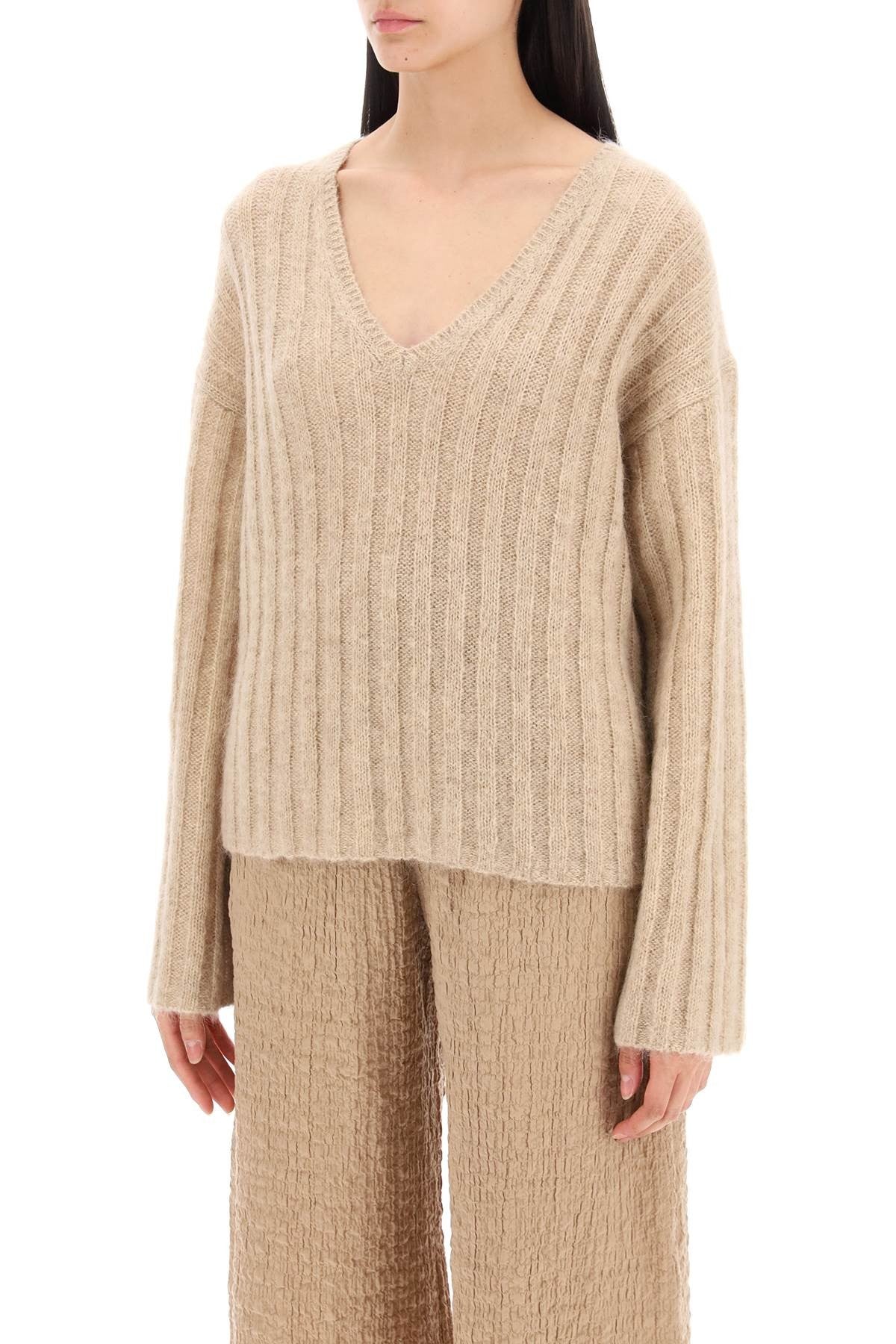 BY MALENE BIRGER cimone sweater in flat-ribbed knit