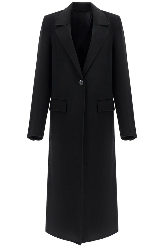 TOTEME classic doublé long black wool coat