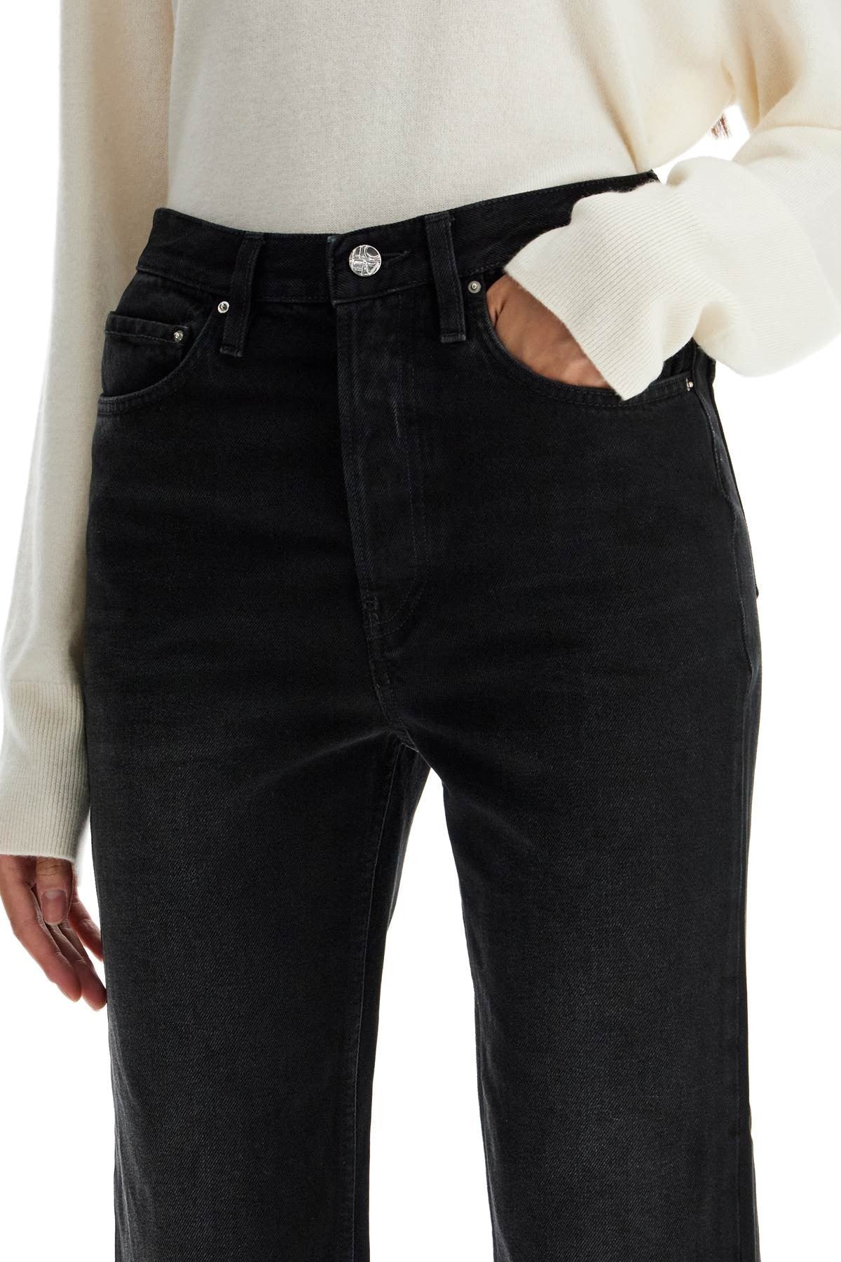 TOTEME classic fit jeans with frayed hemline