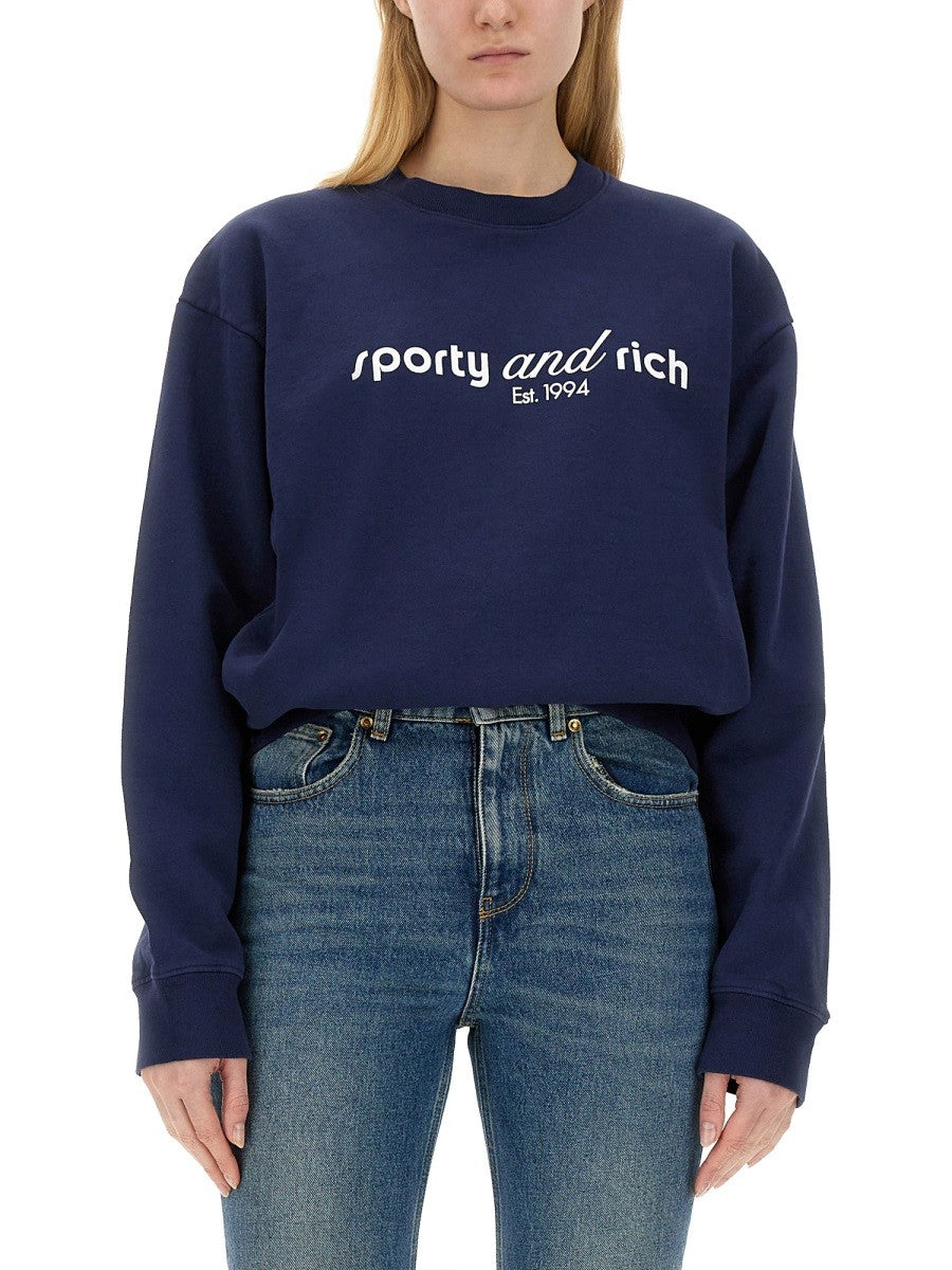 SPORTY&RICH CO LOGO SWEATSHIRT