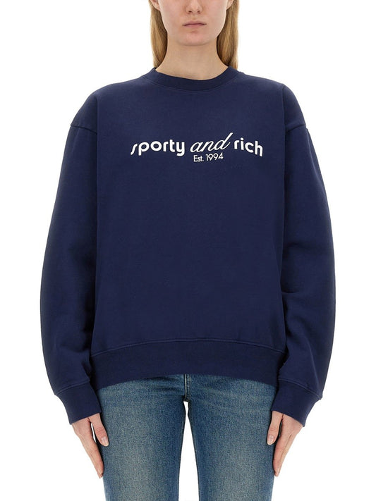 SPORTY&RICH CO LOGO SWEATSHIRT