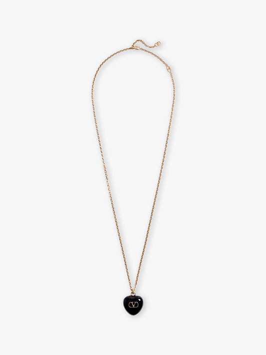 Valentino Garavani Coeur Royal metal and enamel necklace