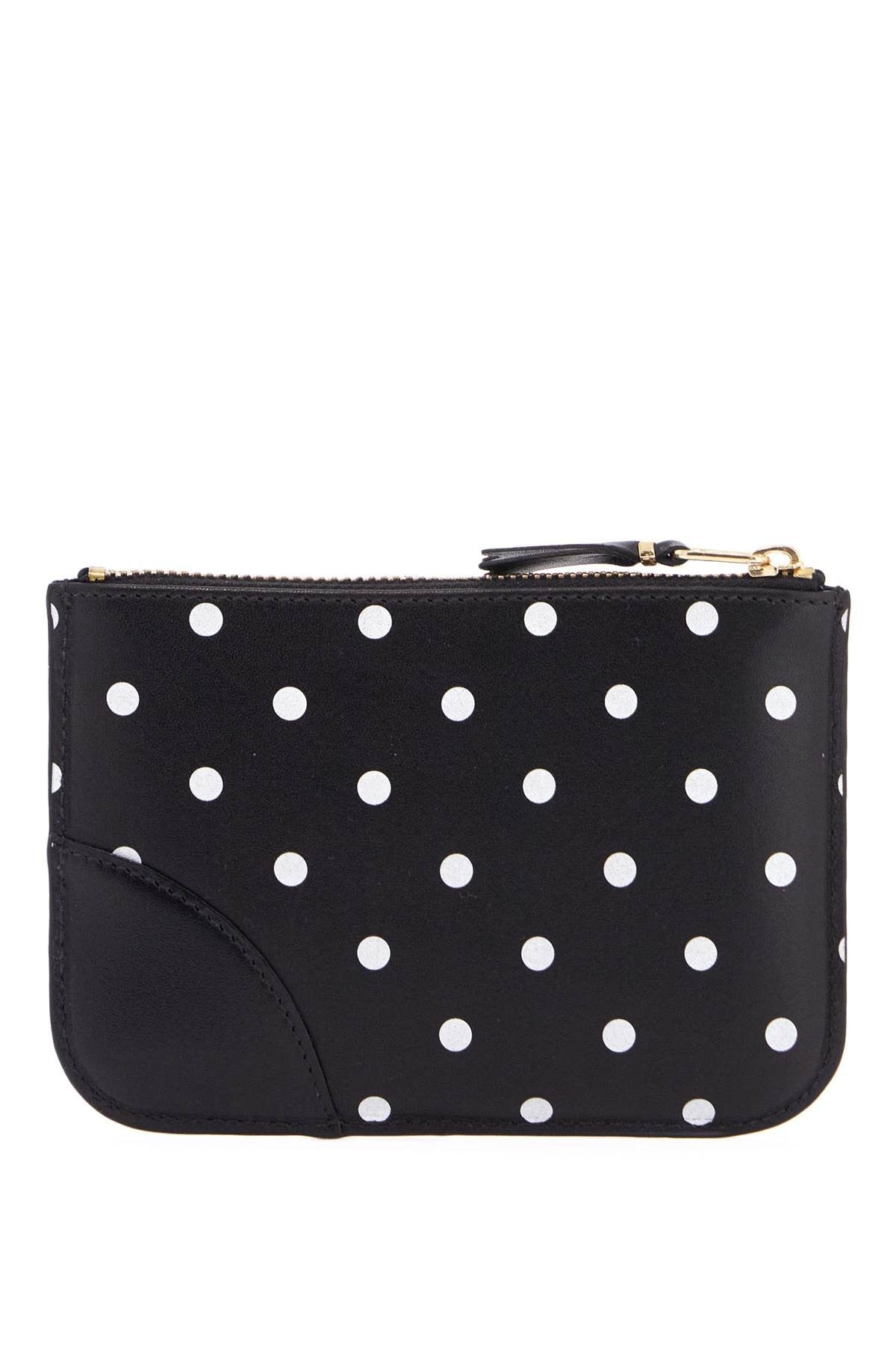 COMME DES GARCONS WALLET compact black polka dot wallet