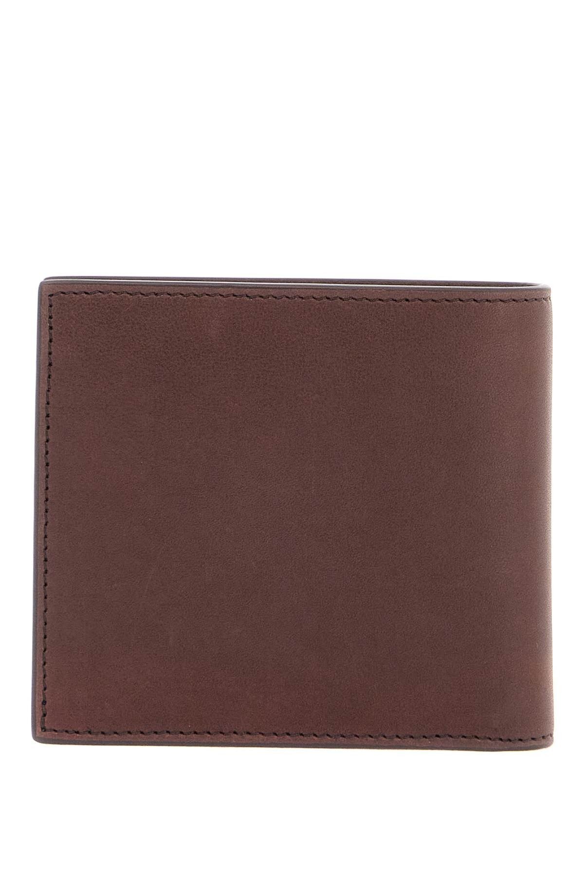 THOM BROWNE compact dark brown calfskin wallet with slots