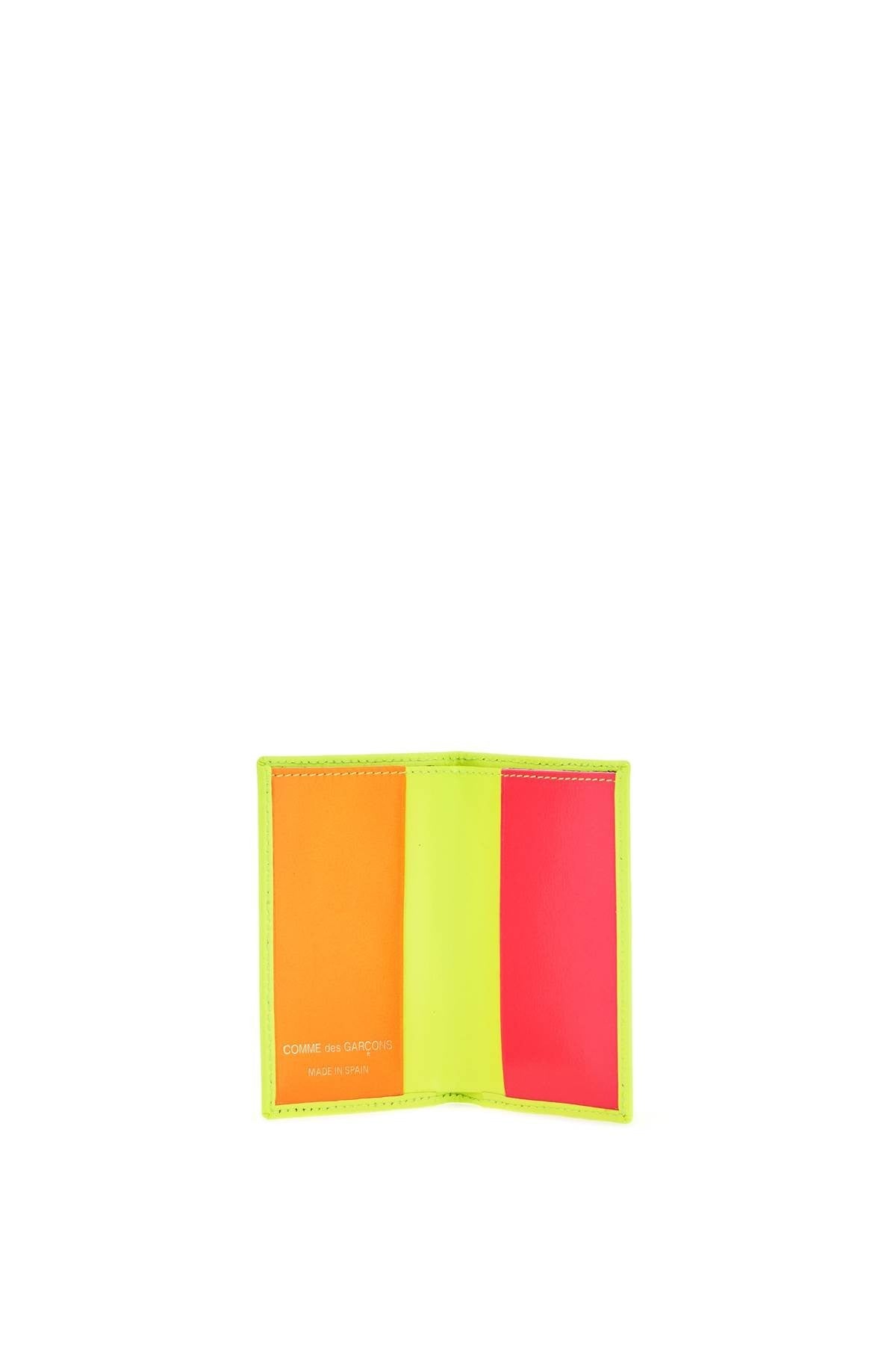 COMME DES GARCONS WALLET compact wallet in fluorescent yellow goat leather