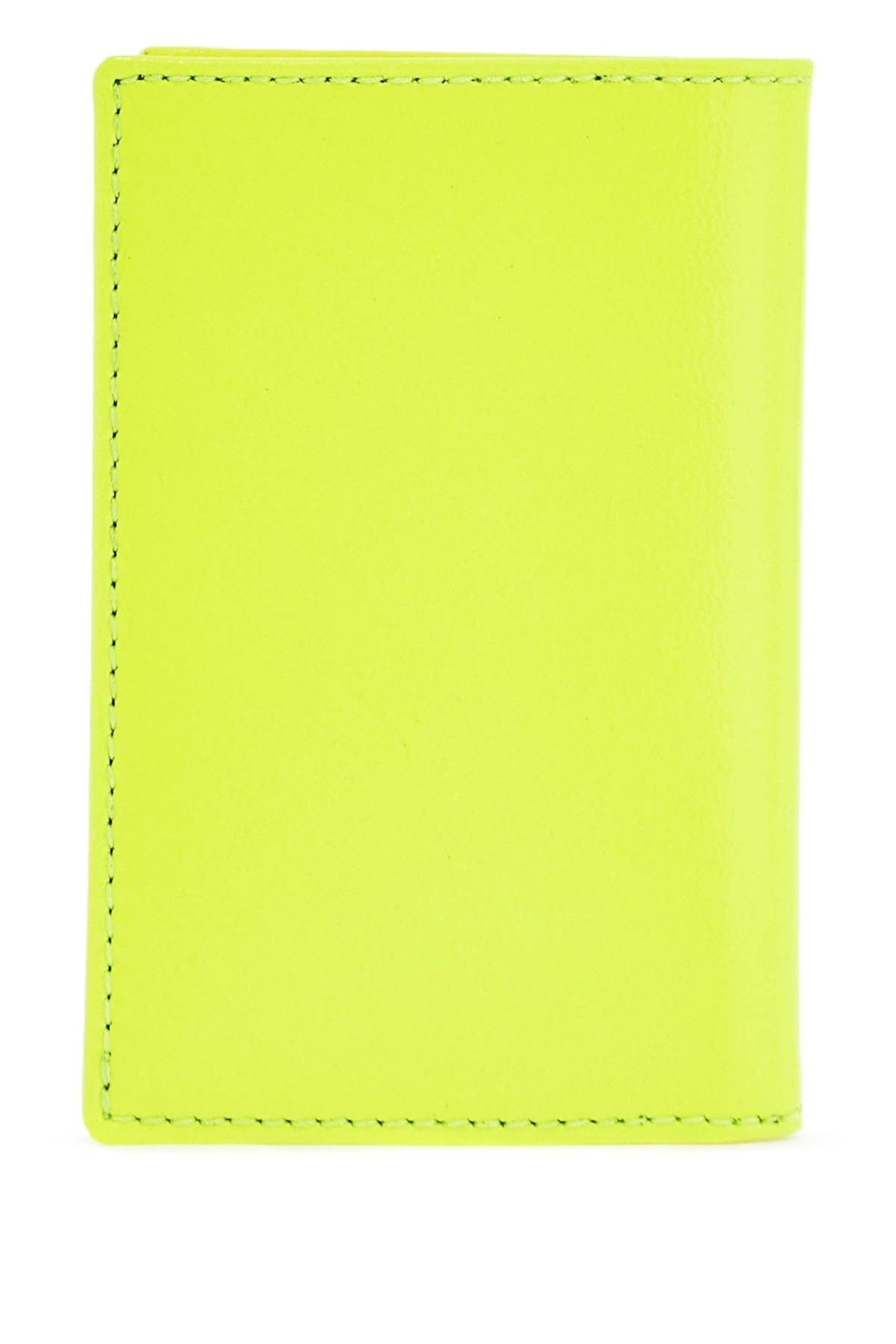 COMME DES GARCONS WALLET compact wallet in fluorescent yellow goat leather