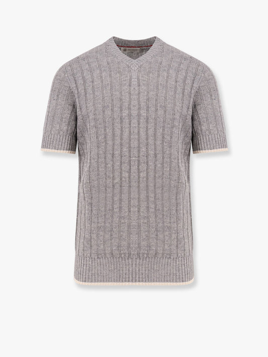 Brunello Cucinelli Cotton and linen ribbed sweater