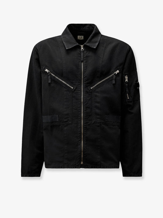 C.P.COMPANY Cotton and linen shirt with zip closure