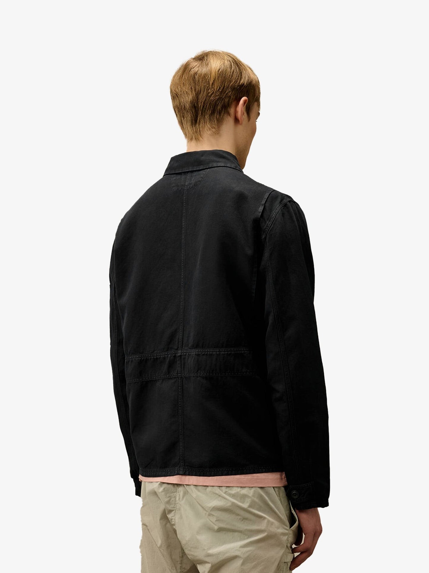 C.P.COMPANY Cotton and linen shirt with zip closure