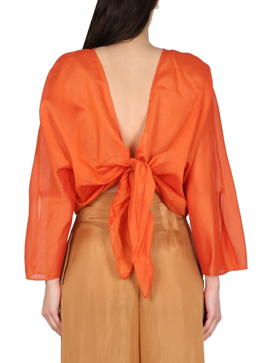 alberta ferretti COTTON AND SILK SHIRT