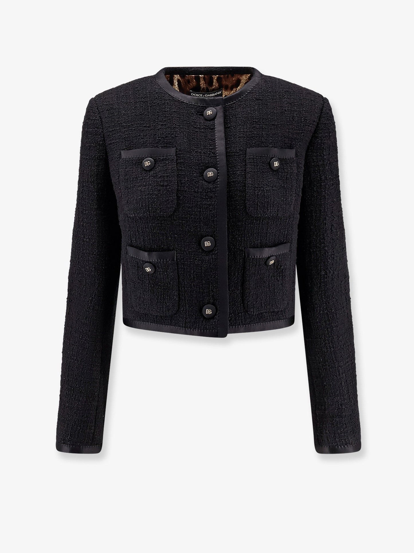 Dolce & Gabbana Cotton and viscose blazer with animalier print lining