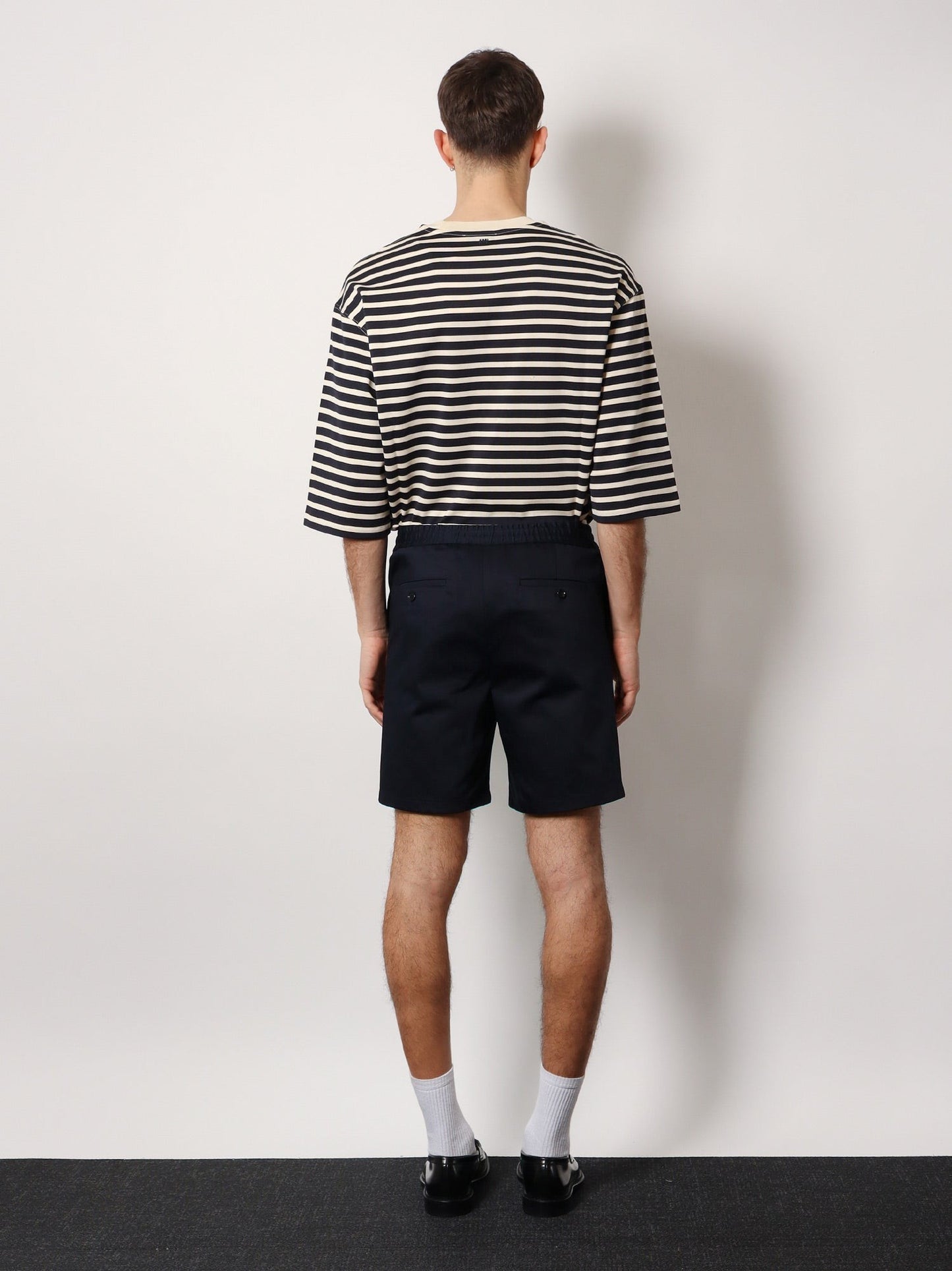 AMI PARIS Cotton bermuda shorts with elastic detail