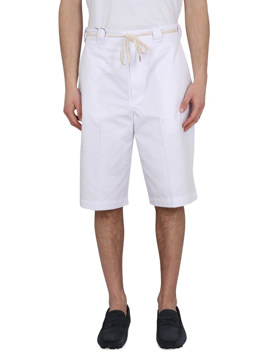 Drole De Monsieur COTTON BLEND BERMUDA SHORTS