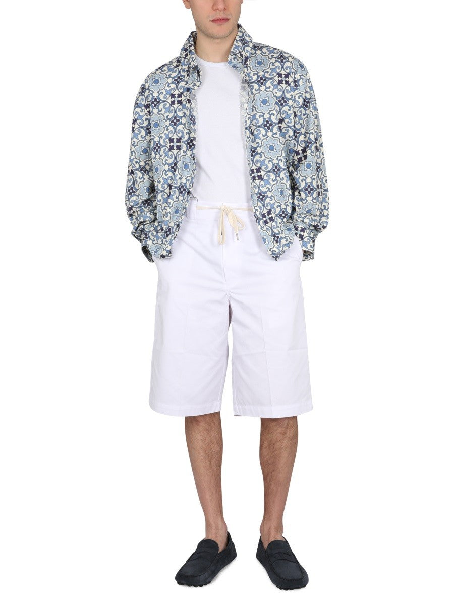 Drole De Monsieur COTTON BLEND BERMUDA SHORTS