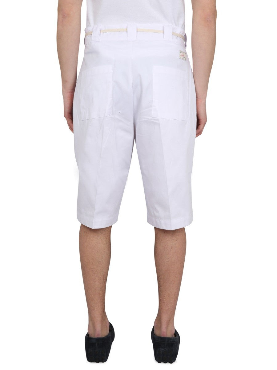 Drole De Monsieur COTTON BLEND BERMUDA SHORTS