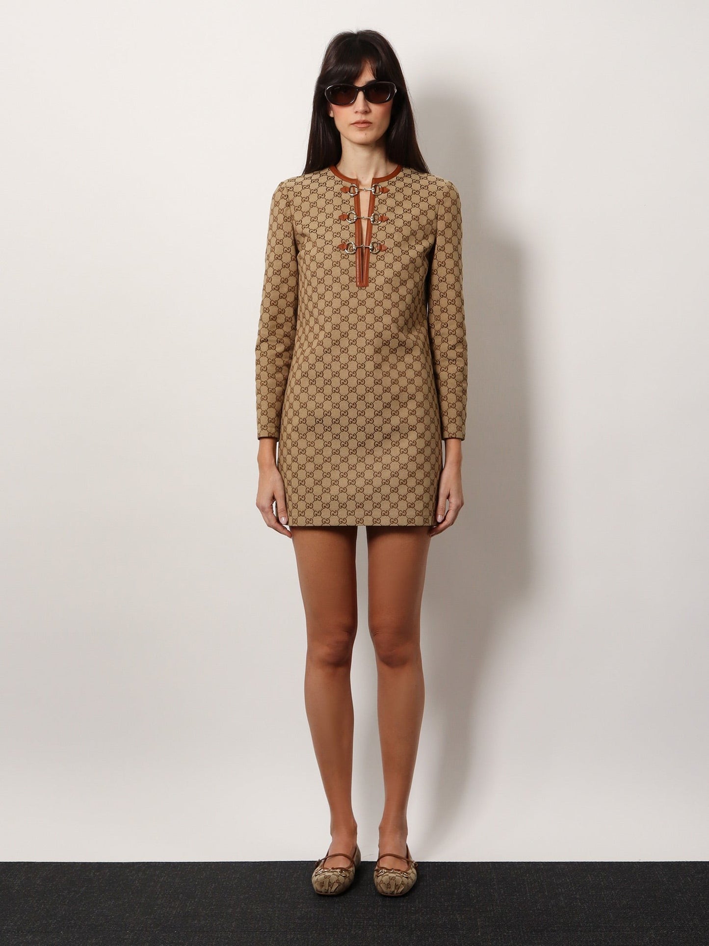 Gucci Cotton blend dress with all-over gg print