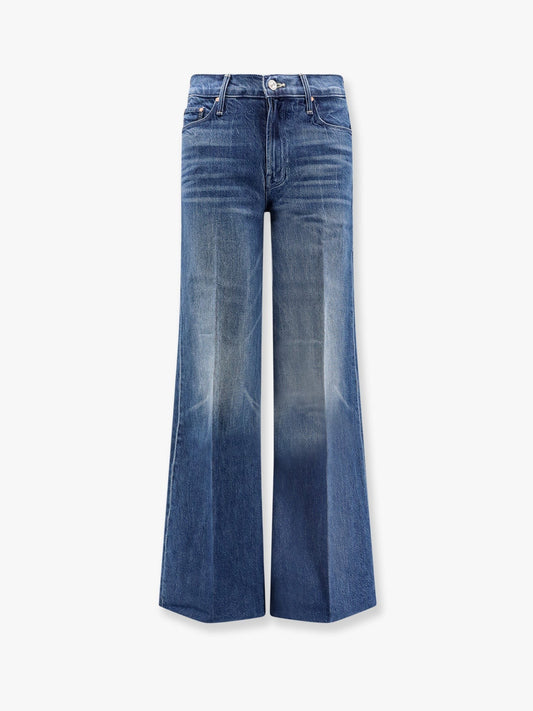 MOTHER Cotton blend jeans with embroidered monogram