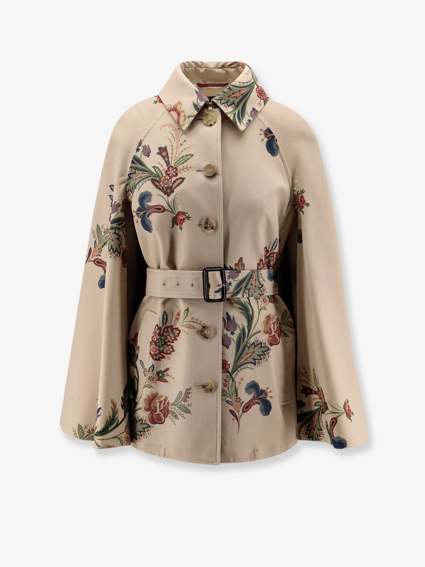Etro Cotton cape with floral print
