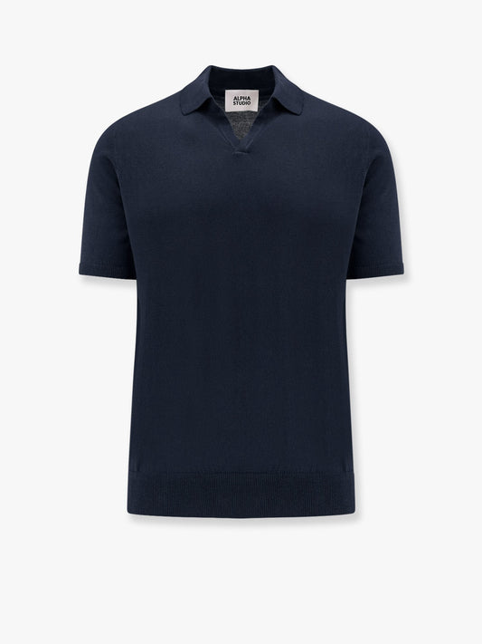 ALPHA-STUDIO Cotton crepe polo shirt