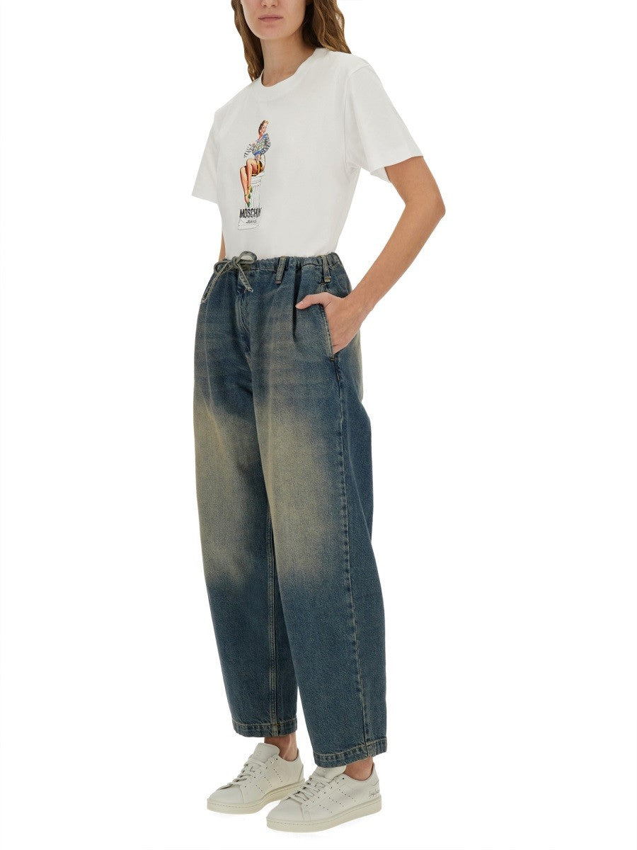 MOSCHINO JEANS COTTON DENIM PANTS