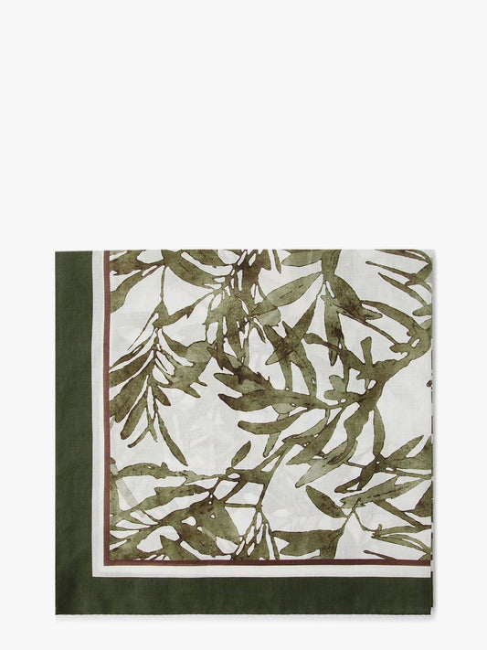 Brunello Cucinelli Cotton foulard with Herbarium print