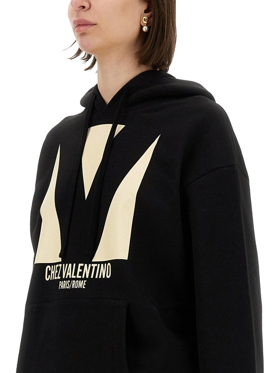 Valentino COTTON HOODIE WITH PRINT