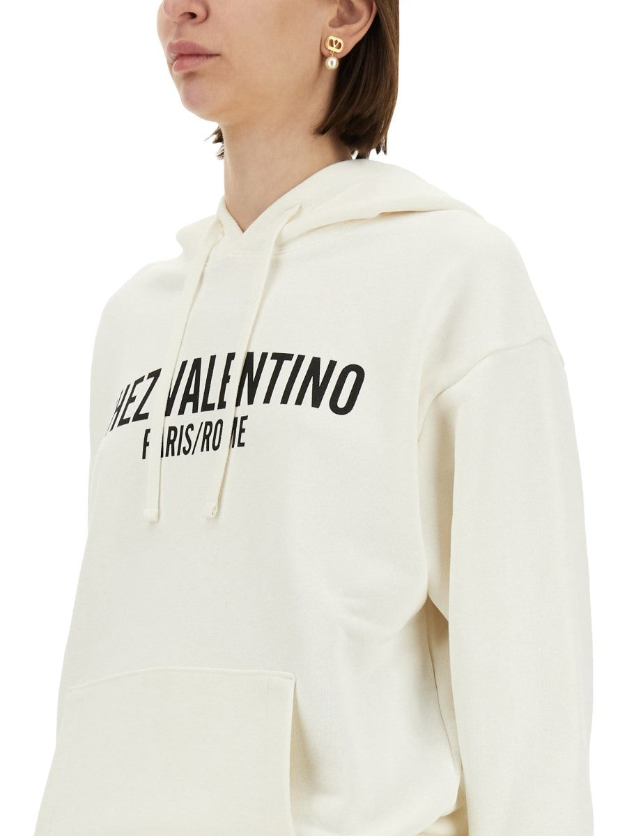 Valentino COTTON HOODIE WITH PRINT