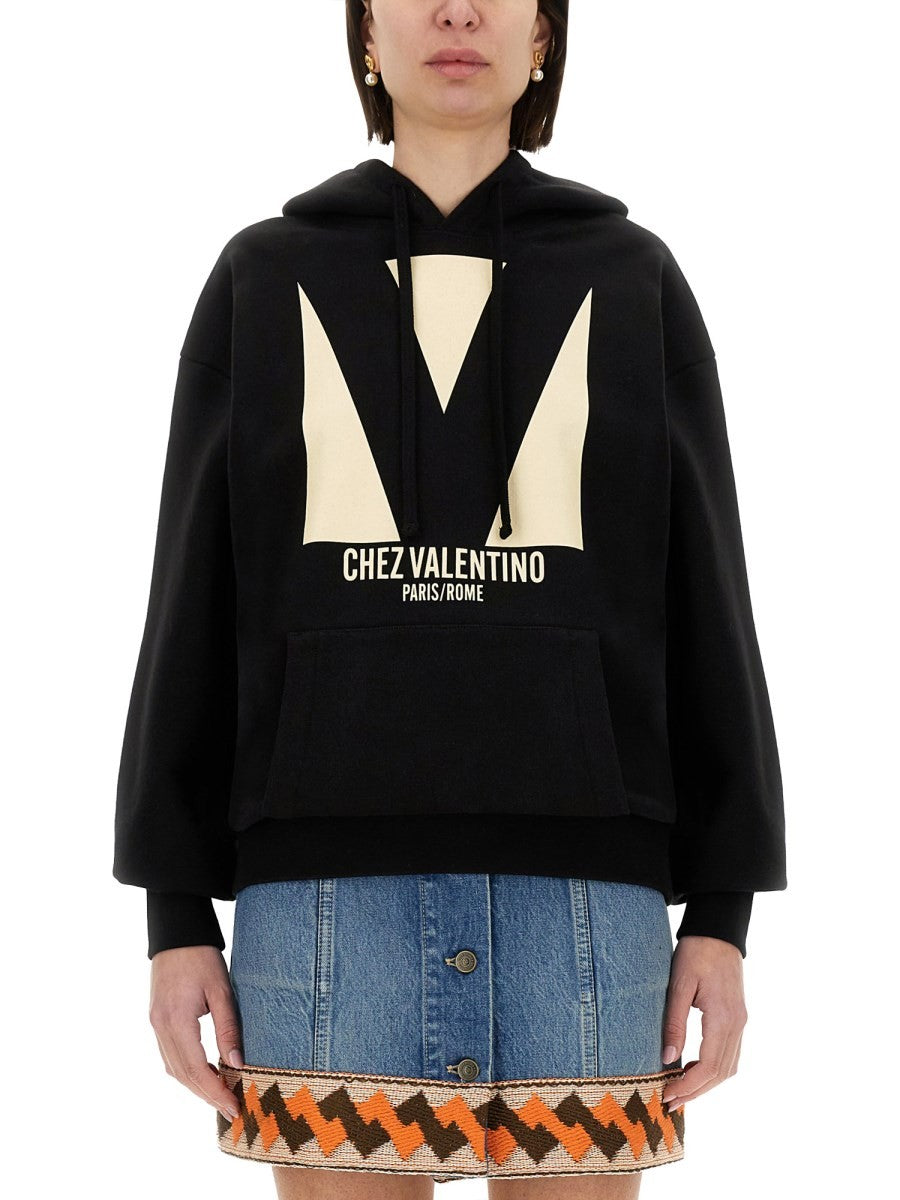 Valentino COTTON HOODIE WITH PRINT