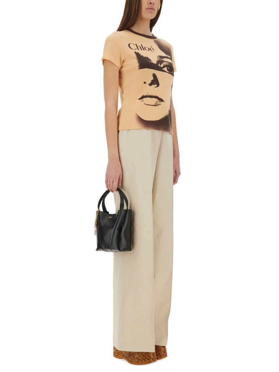 CHLOÉ COTTON JERSEY LOGO T-SHIRT