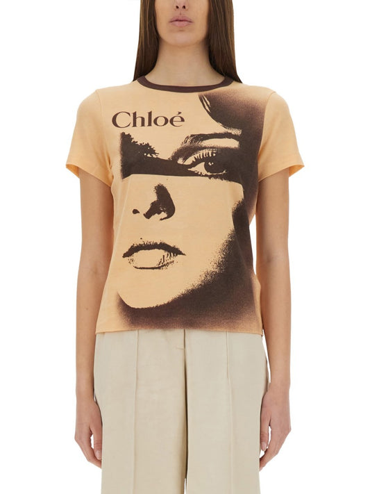 CHLOÉ COTTON JERSEY LOGO T-SHIRT