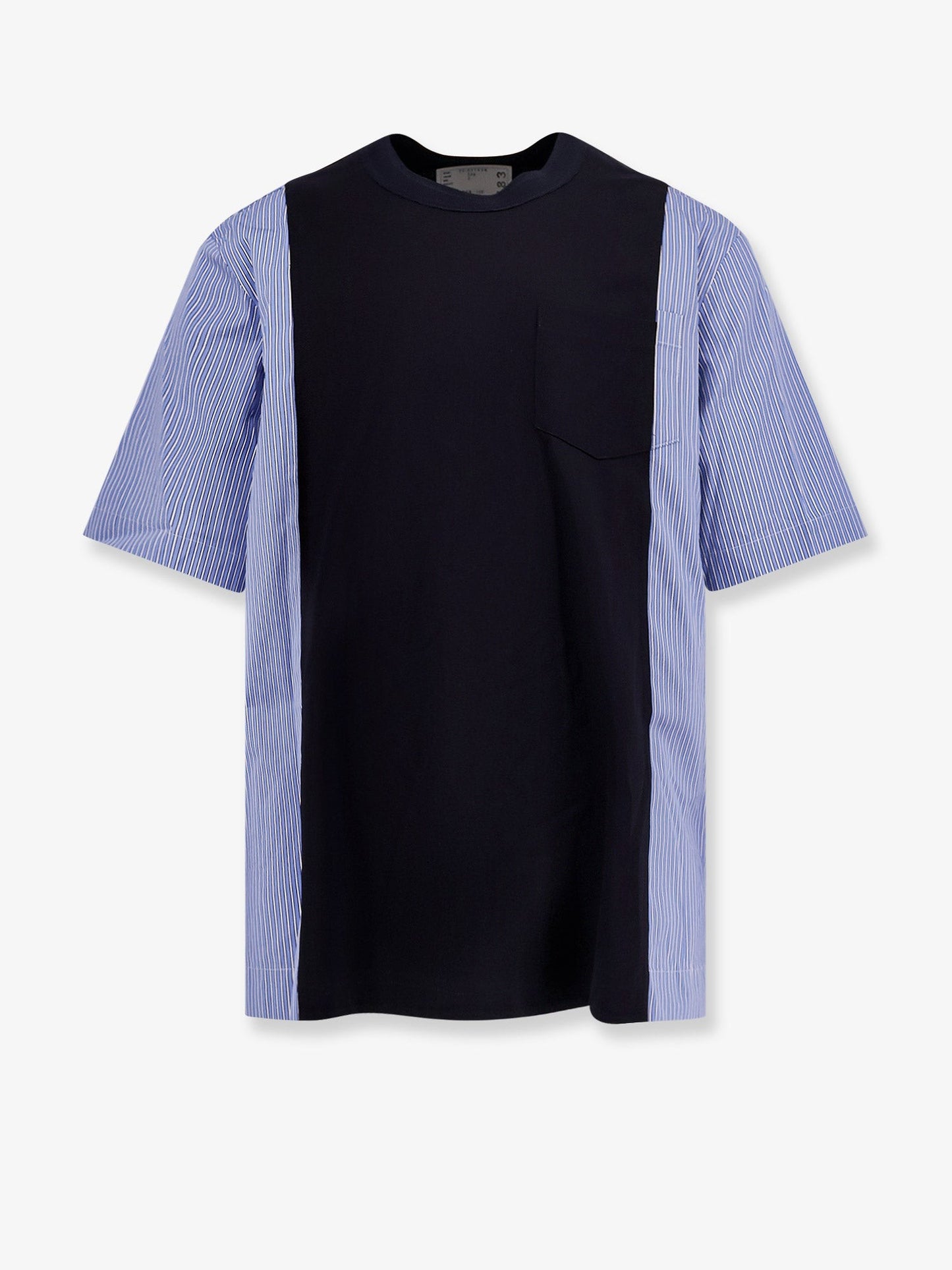 SACAI Cotton jersey T-shirt with popeline inserts