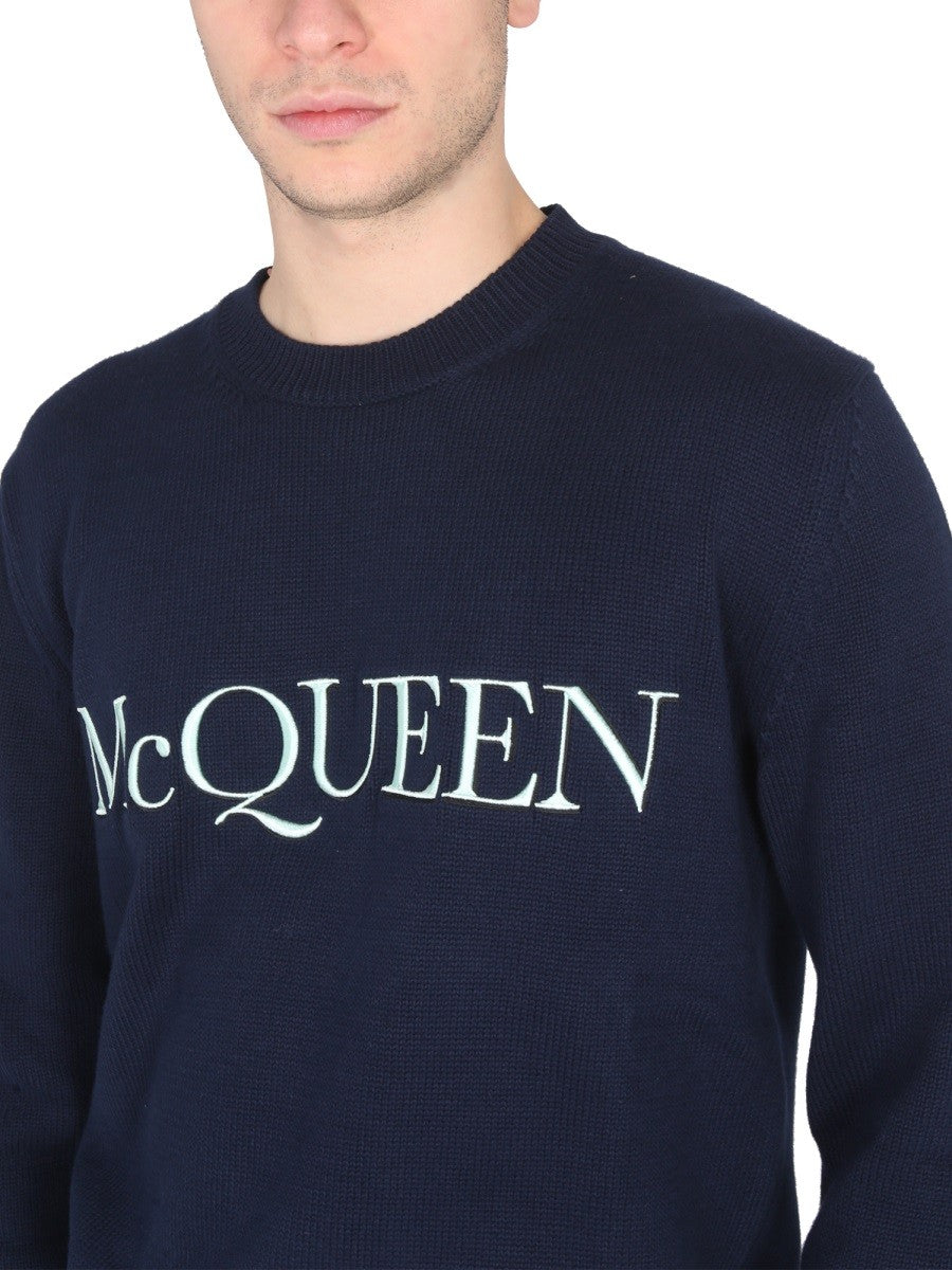 Alexander Mcqueen COTTON LOGO EMBROIDERY JERSEY